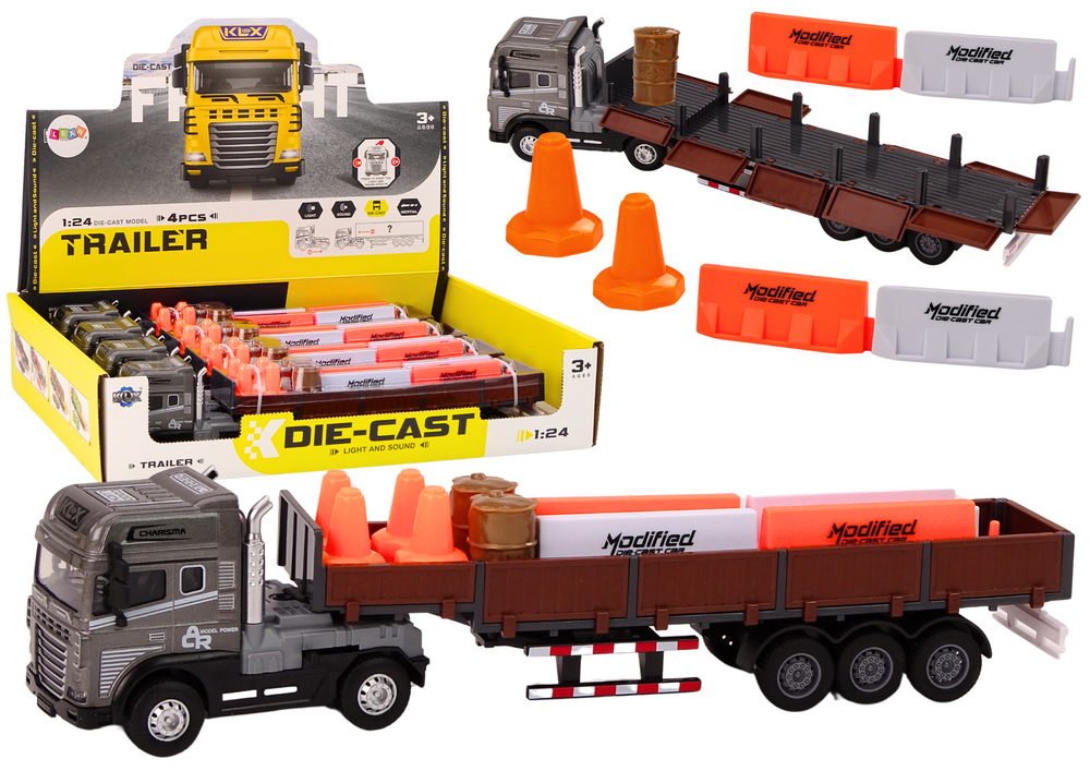 Truck With Trailer 1:24 Tir Car Truck Accessories Sounds