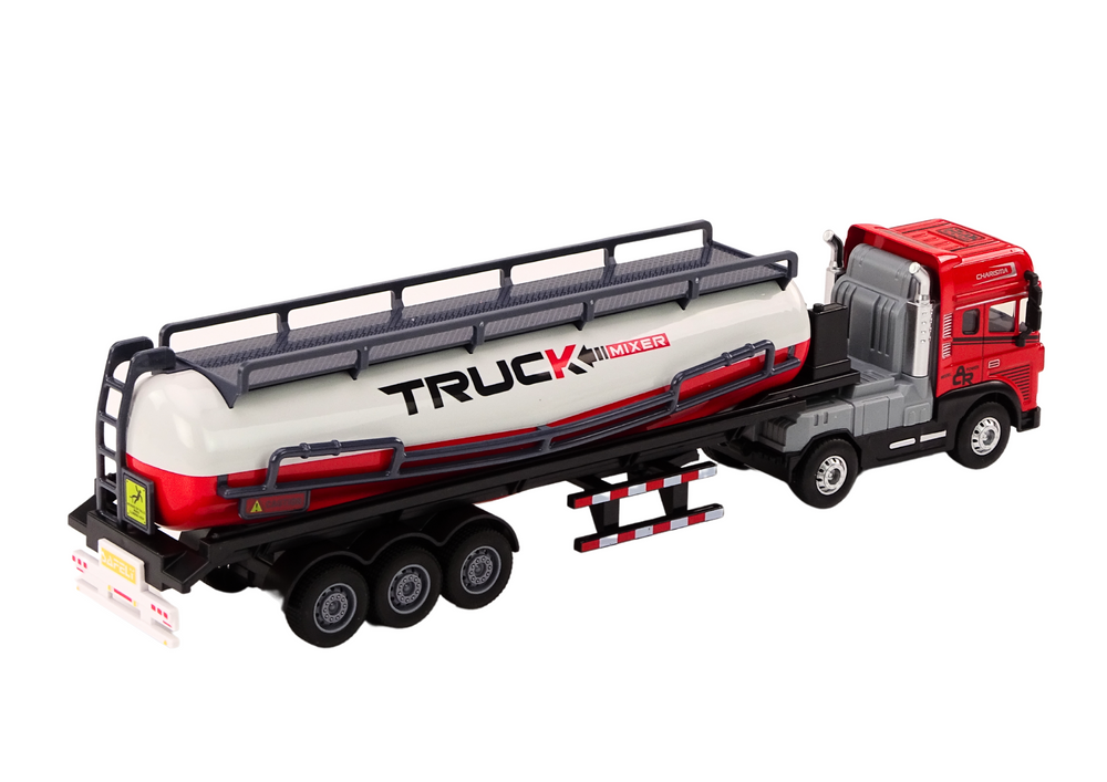 Truck With Trailer Tir Tanker 1:24 Car Truck Red Sounds