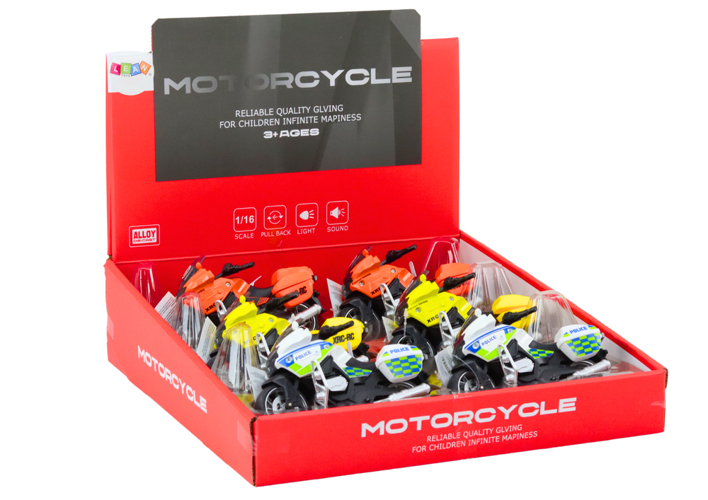 Sports Motorcycle With Friction Drive 3 Designs Yellow Orange White