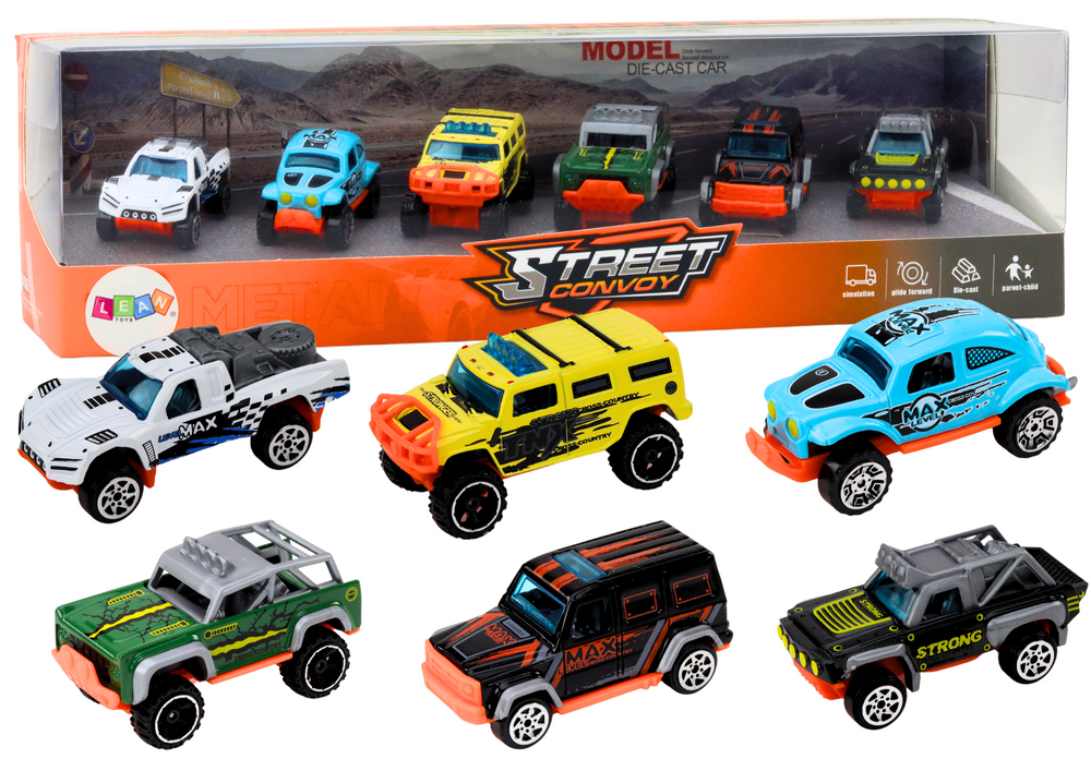 Set Of Metal Off-road Cars 1:64 6 Pieces