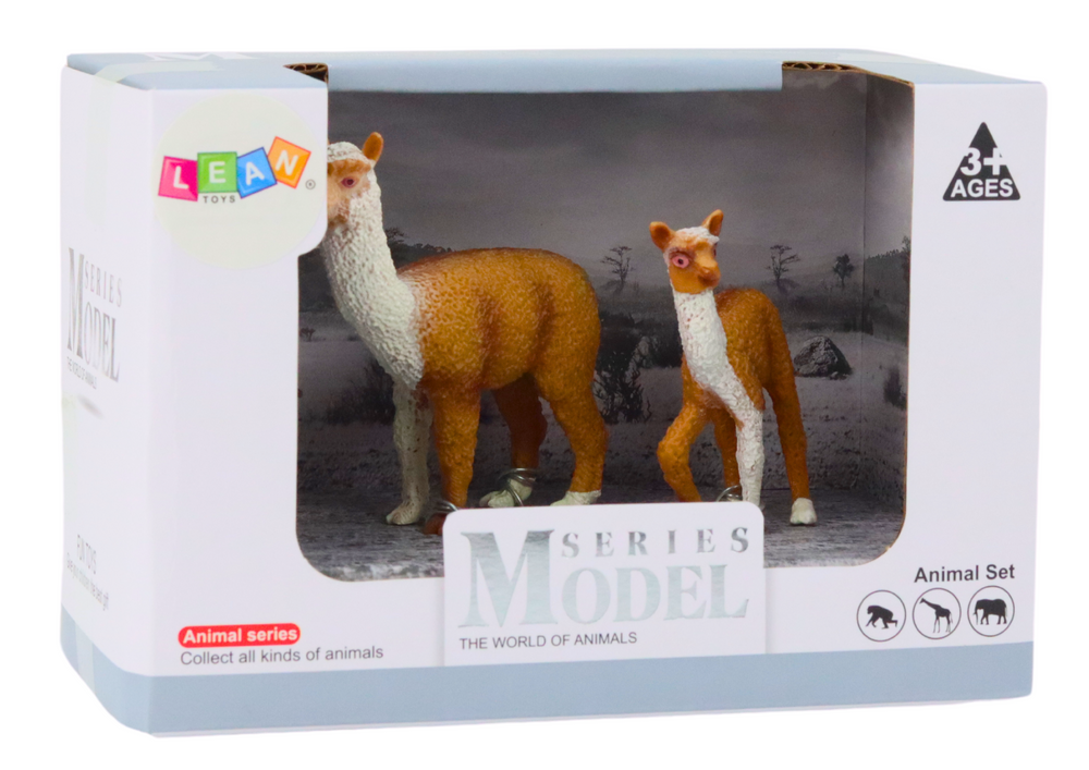 Figurine Adult Llama 8 Cm With A Young Llama 6 Cm Animals Of The World