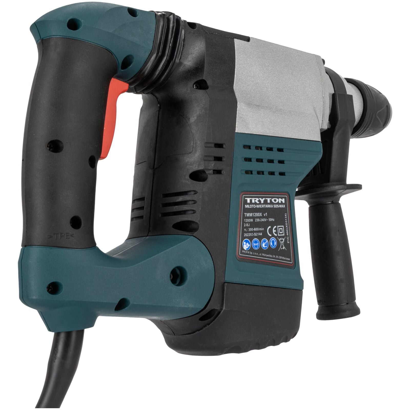 Martillo Perforador 1200w Sds-max 40 Mm Tryton Tmm1200x