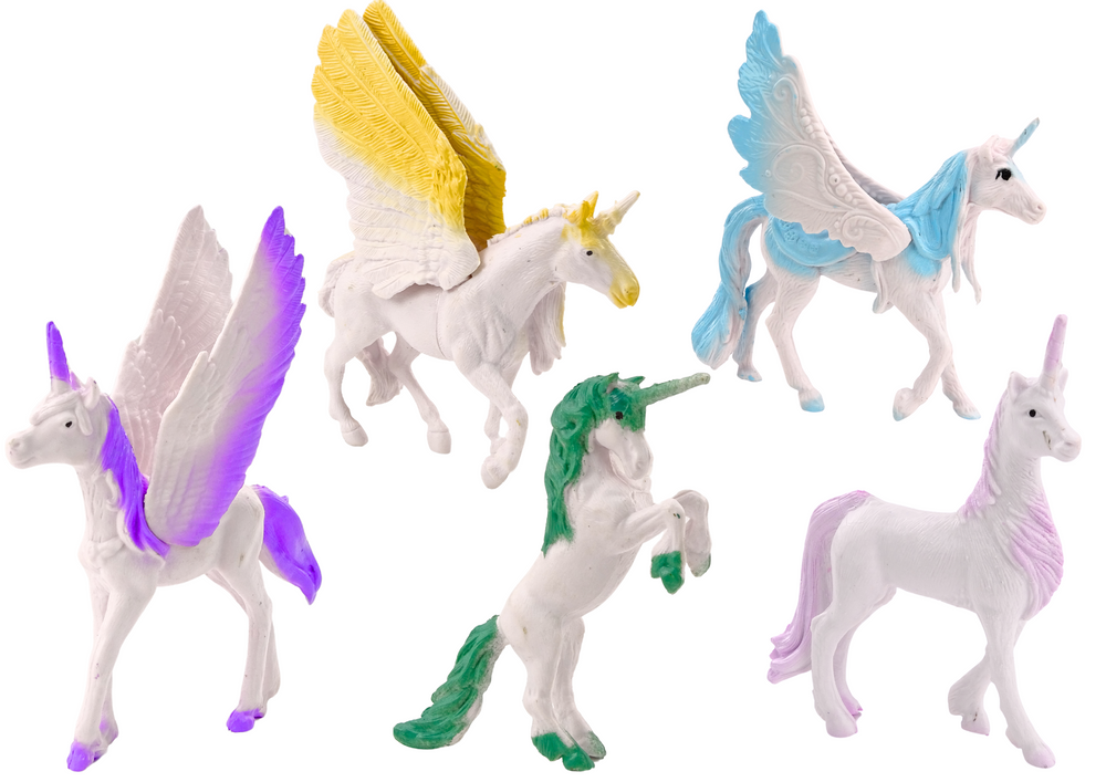 Set Of Unicorn Pegasus Figures White Magic 6 Pcs.
