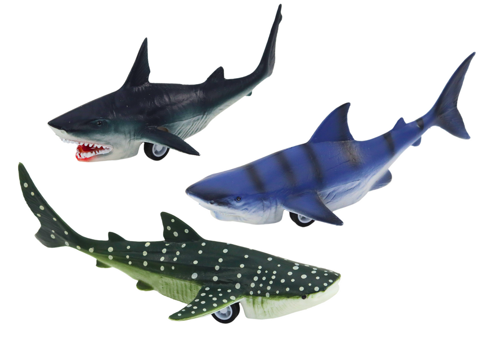 Figurines Vehicles Sea Animals Friction Drive Shark Killer Whale 6 Pcs