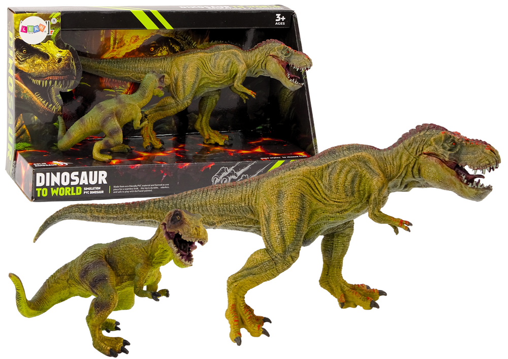 Ensemble de figurines de dinosaures tyrannosaure avec petits 2 pièces réalistes.