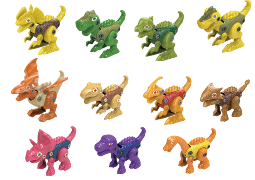 Juego de 12 huevos rodantes de dinosaurio coloridos