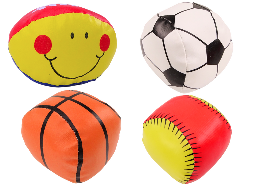 Soft Sports Balls Basketball Rugby Football Baseball Set Of 4.