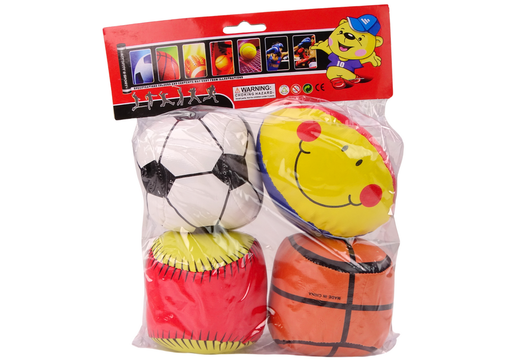 Soft Sports Balls Basketball Rugby Football Baseball Set Of 4.