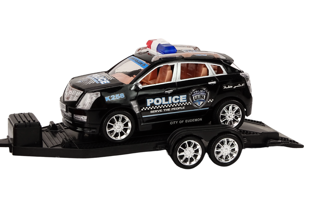 Police Pickup Truck With Tow Truck Semi-trailer Off-road Car Police Set