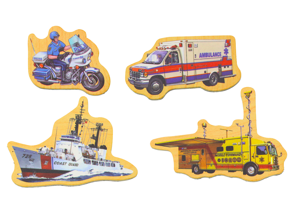 Set Of Wooden Magnets Vehicles Long Planes 20 Pieces