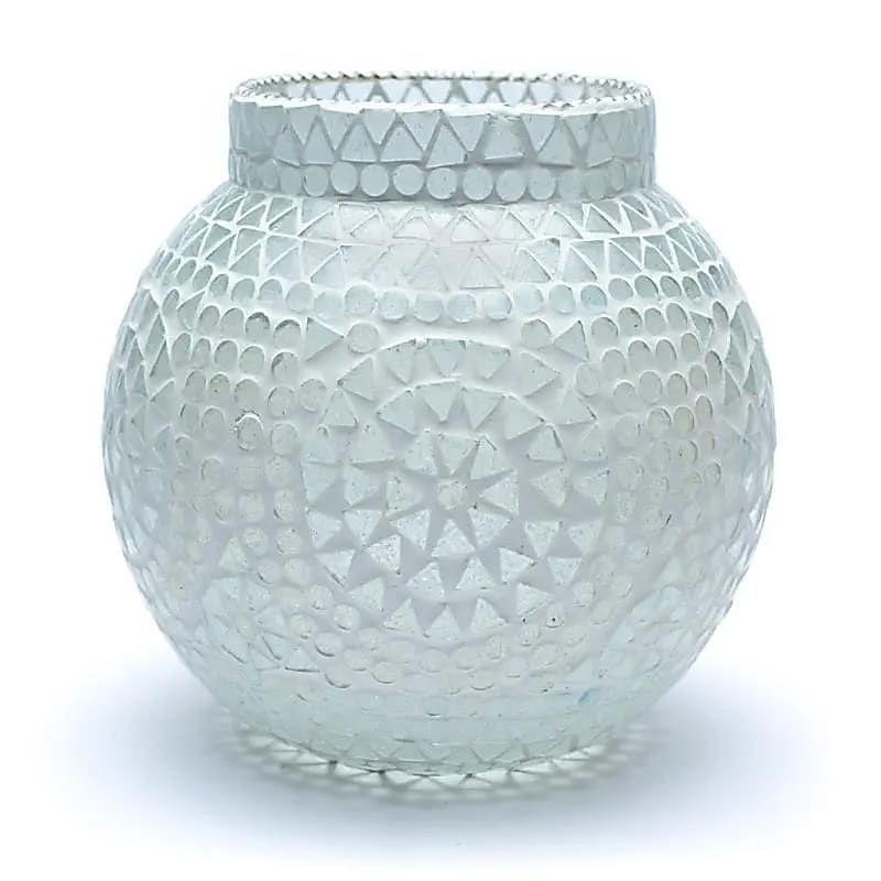 Mosaic Tea Light Holder White - 18cm