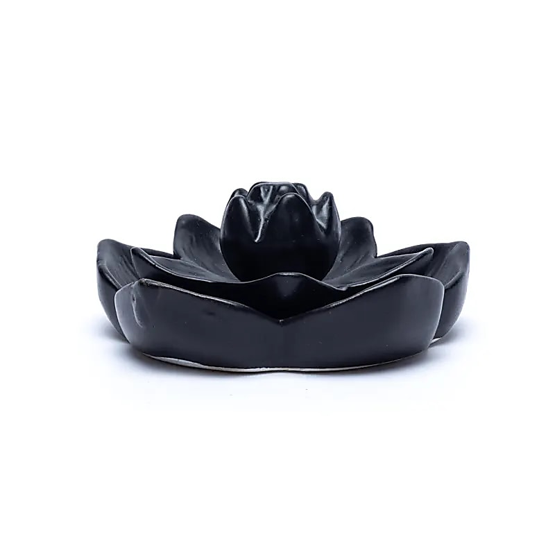 Queimador de incenso de refluxo flor de lótus - conjunto de 2 peças - 12,7x12,7x5,8cm