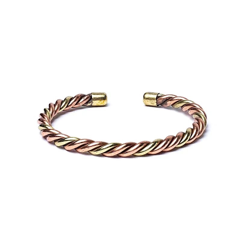 Twisted Armband Brons/guld Färg - 6,8cm Paket med 2 st