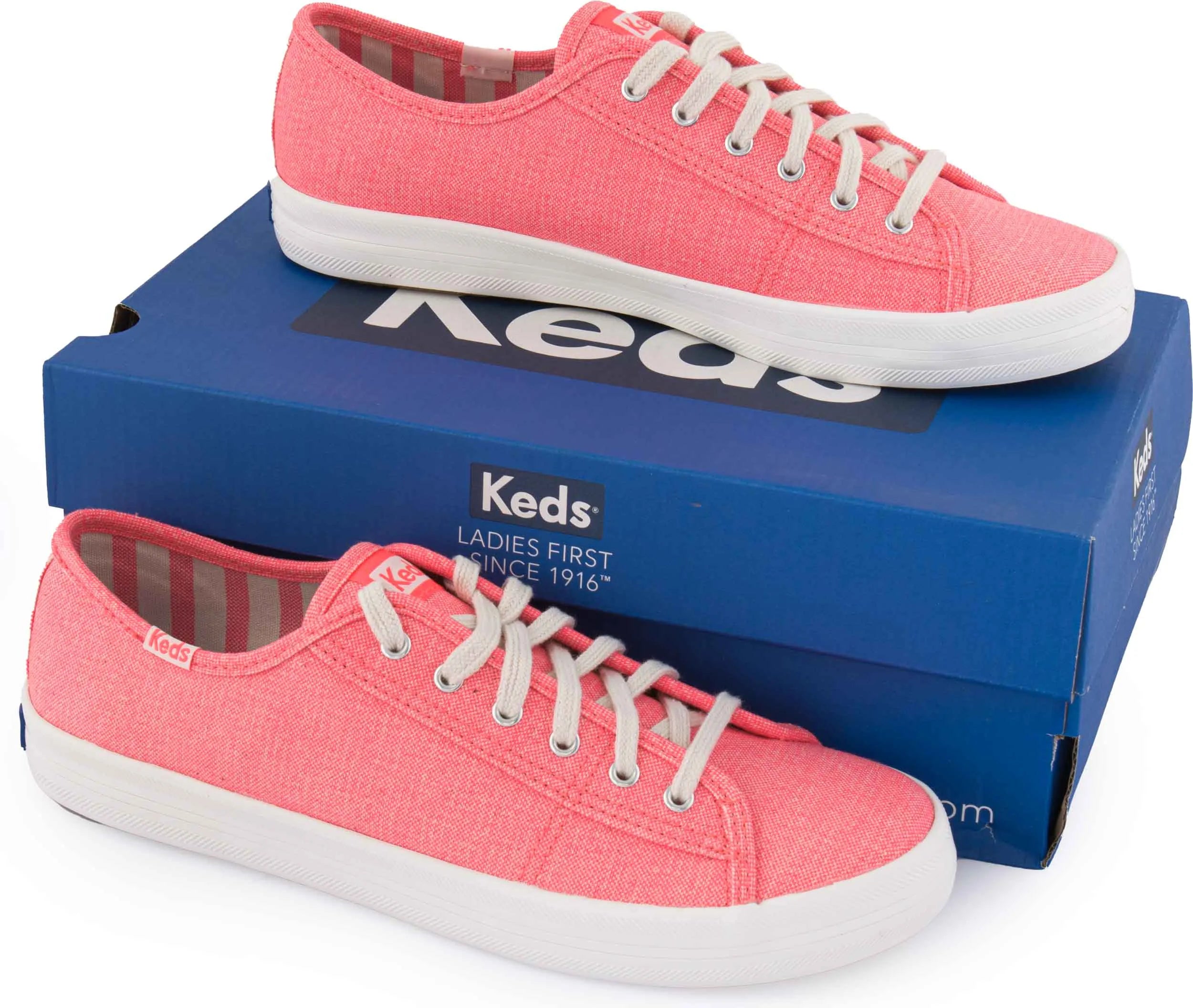 Zapatos De Mujer Keds Wms Kickstart Canvas Bright Coral Naranja Rosa