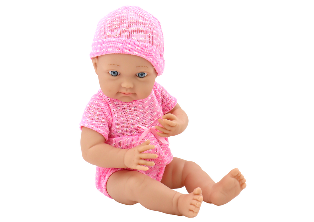 Baby Doll In Pink Clothes Hat Pacifier And Blanket