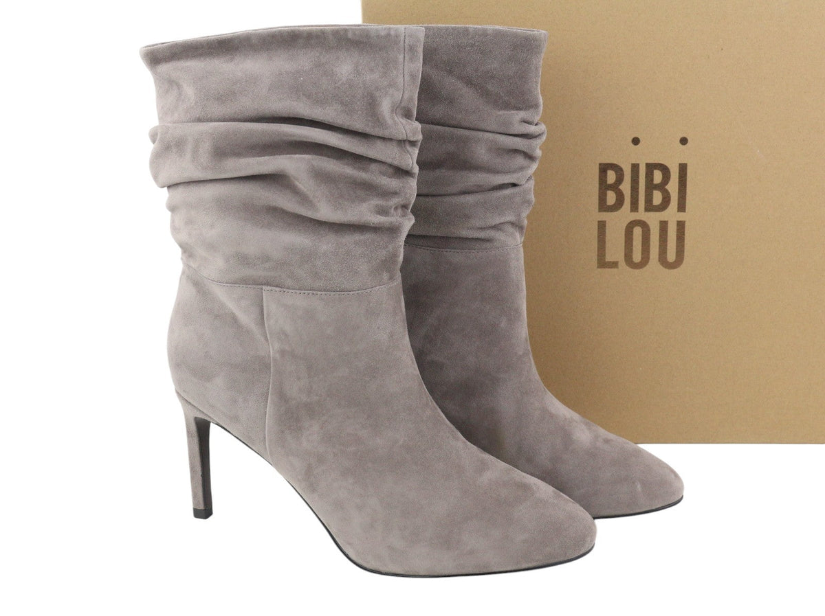 Grey Leather Boots