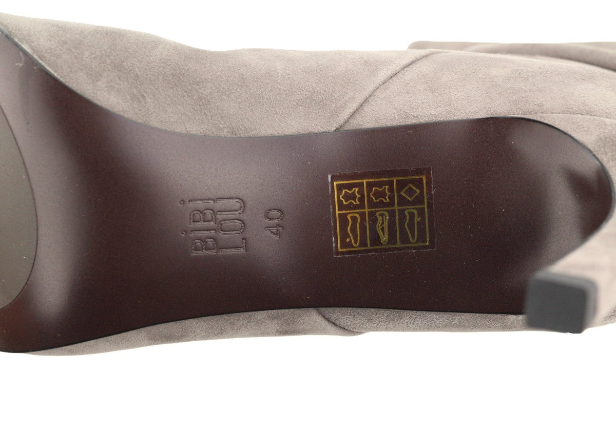 Grey Leather Boots