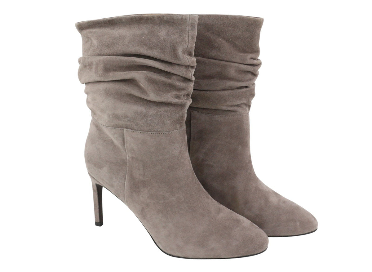Grey Leather Boots