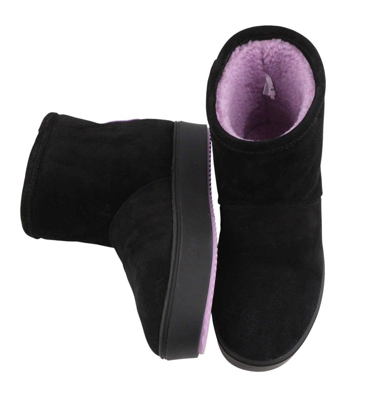 Boots Ankle Eyelike Black Suede
