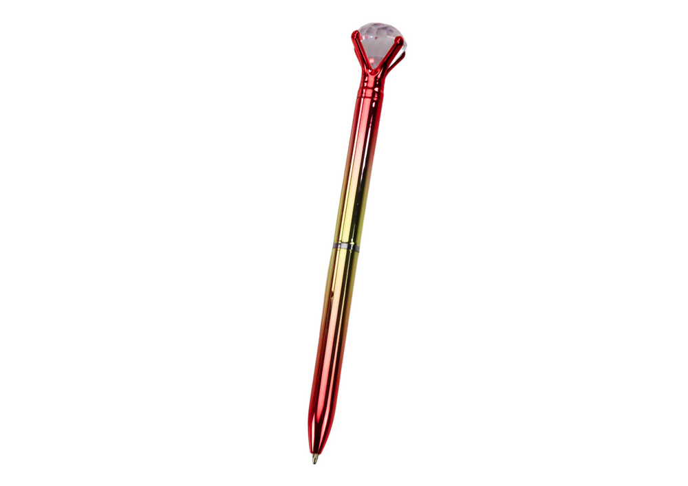 Diamond Ballpoint Pen Shiny Gold Color Blue Refill 0.7mm Mix