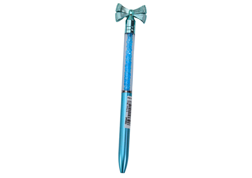Ballpoint Pen With Bow Diamonds Blue Refill 0.7mm Mix