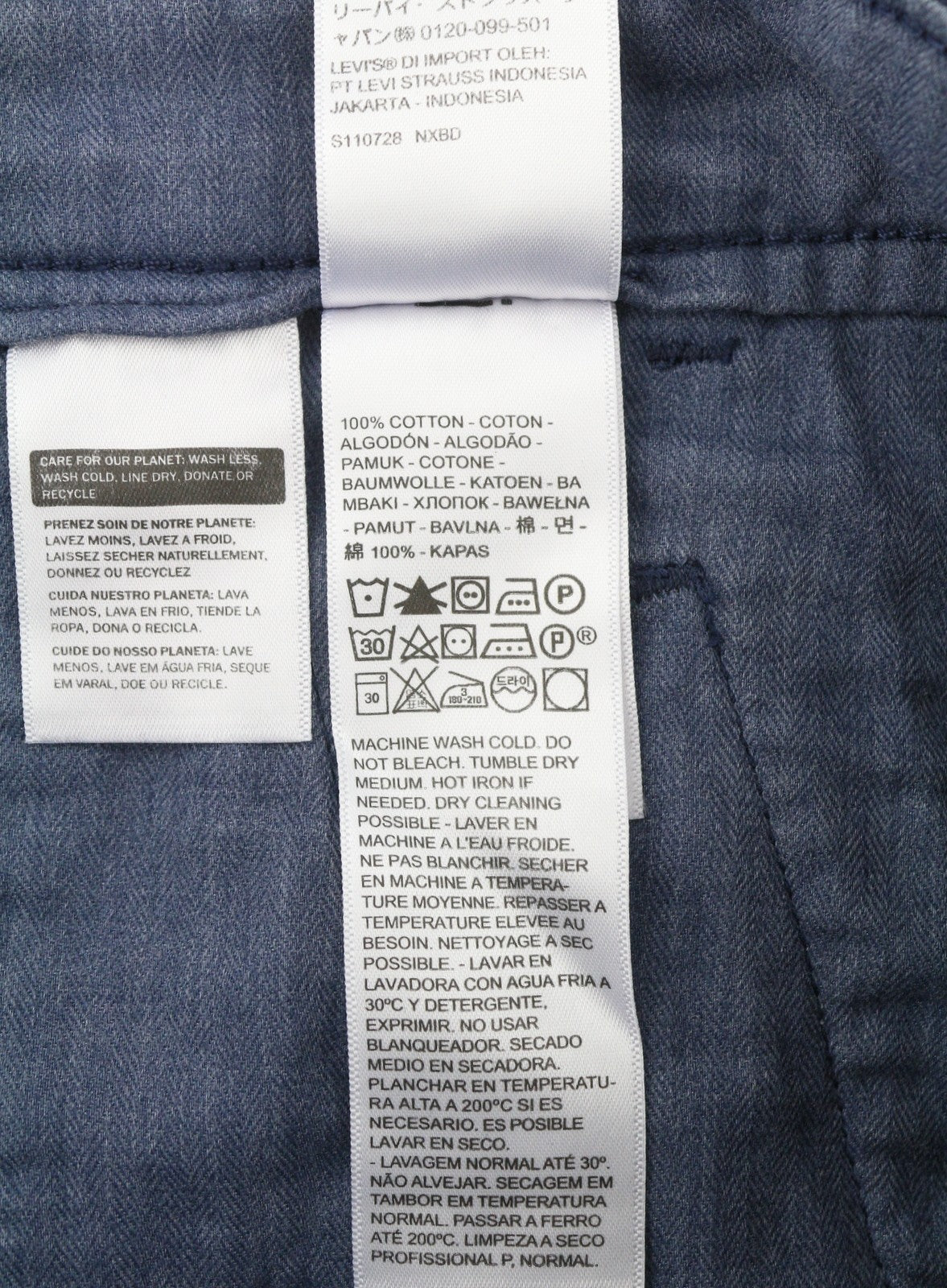 Pantaloni Levi's Xx Chino Uomo W30/l30 Blu Authentic Fit Zip Fly Big E