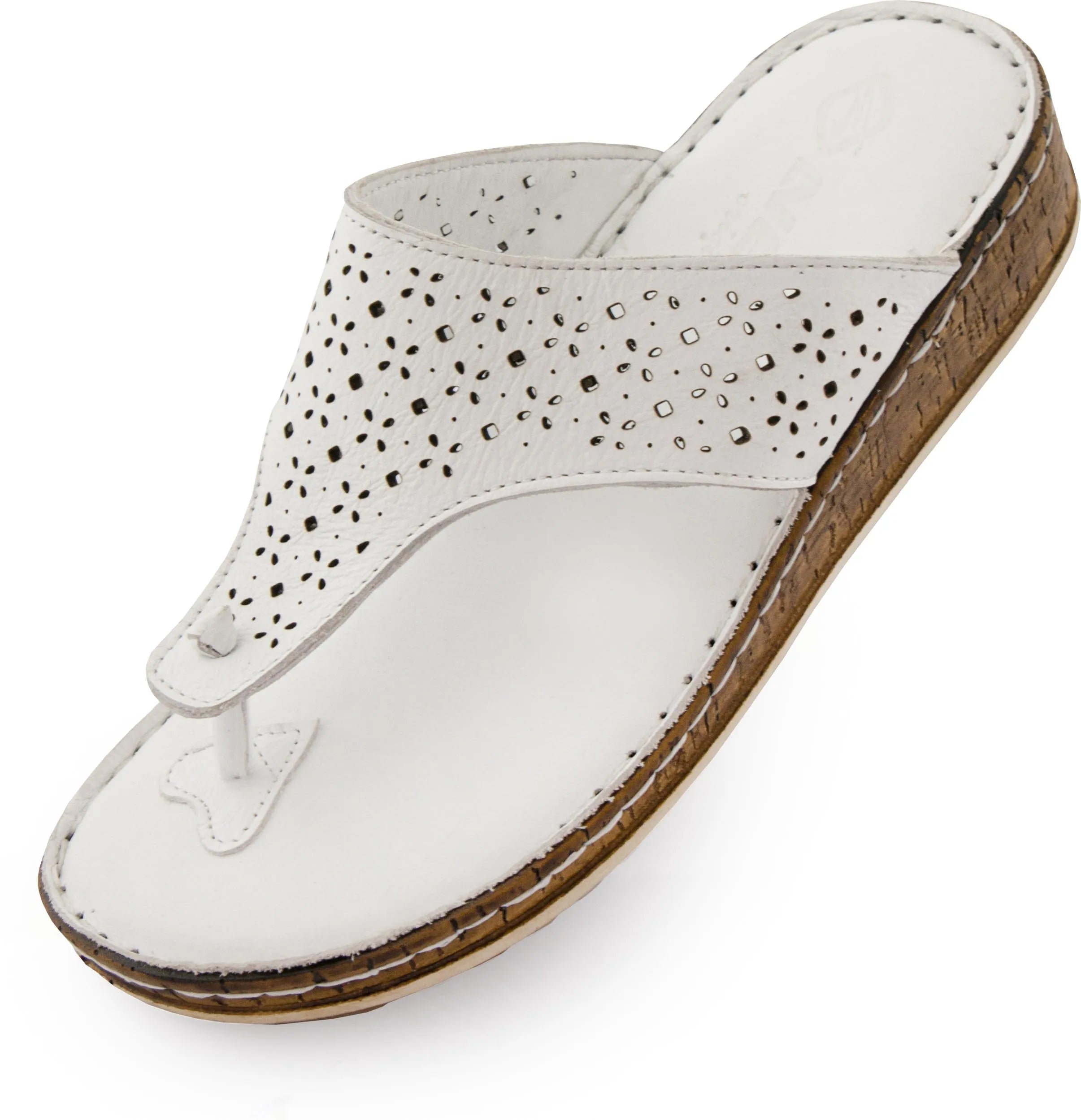 Damen-Leder-Flip-Flops Nell Flip Flops Weiß