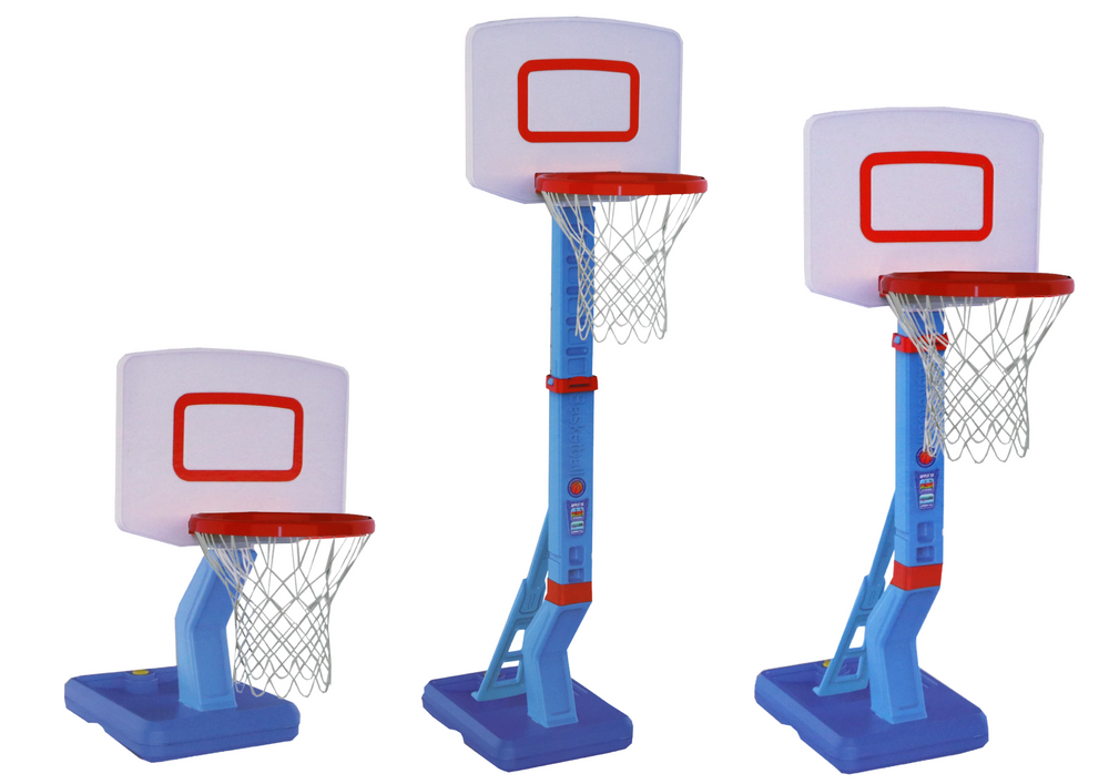 Basketball Basket Adjustable Ball Pump 138cm Blue