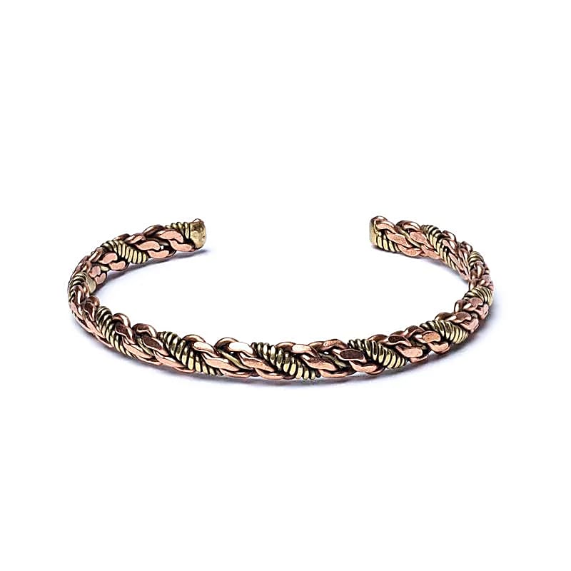 Twisted Bracelet Bronze/gold Colour Triple Twist --package Of 2 Pcs - 6.5cm