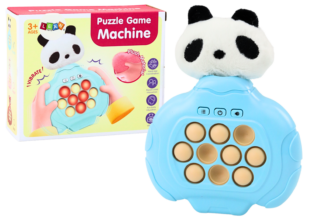 Pop-it Panda Game Plush Blue Arcade Console Pad Vibrations