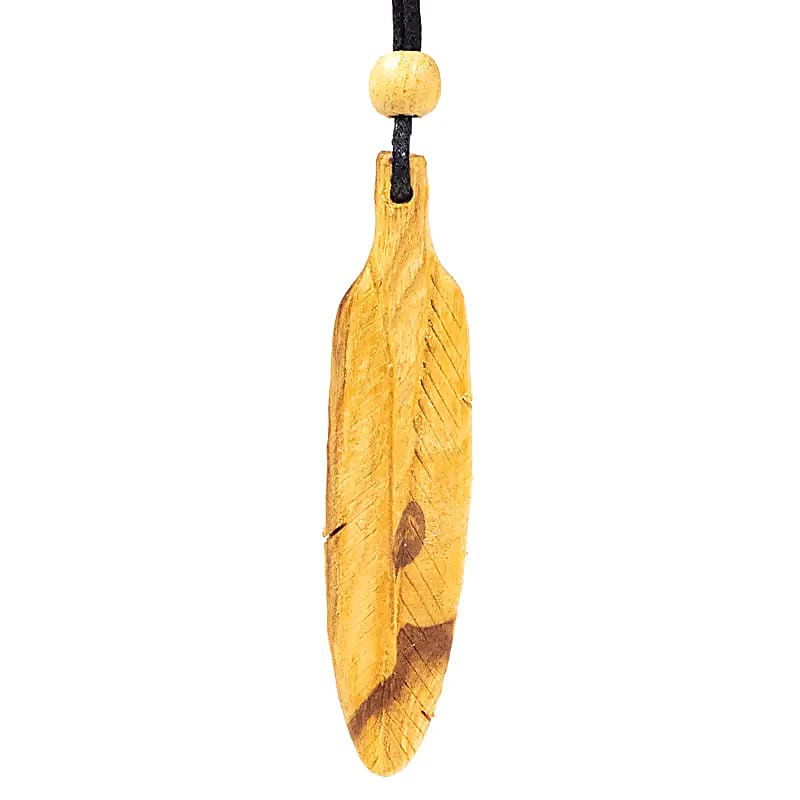 Naszyjnik z piór Palo Santo duży - 9 cm