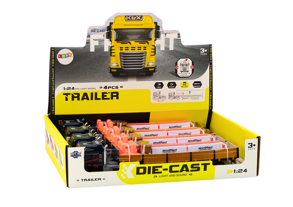 Truck With Trailer Blue 1:24 Tir Car Truck Accessories Sounds