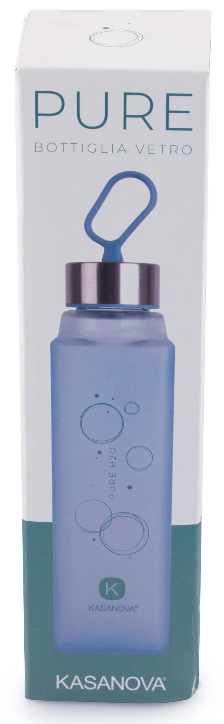 Fles kasanova pure bottiglia 420ml blu blauw
