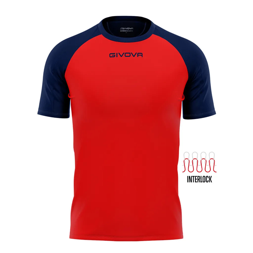 Tricou sport Givova Capo Roșu-bleumarin