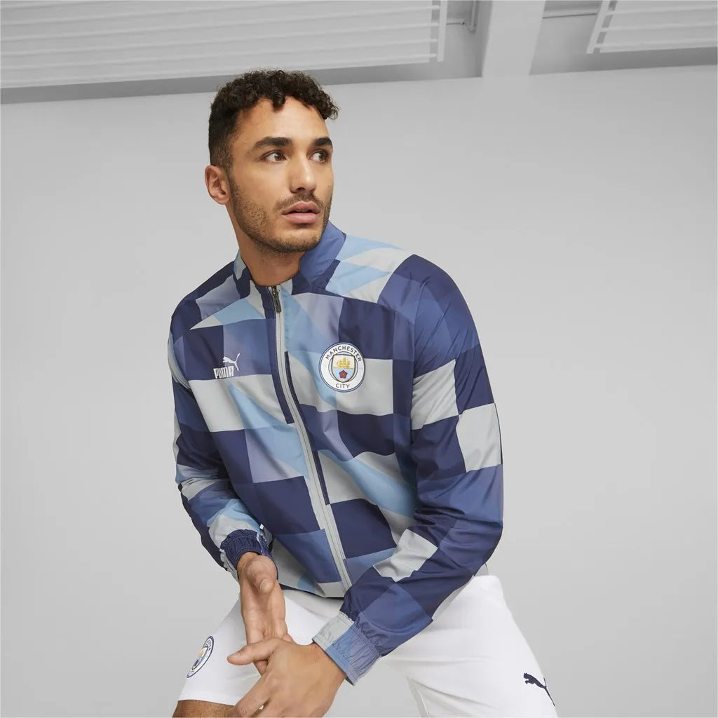 Herren Puma Manchester City Prematch Jacke Grau