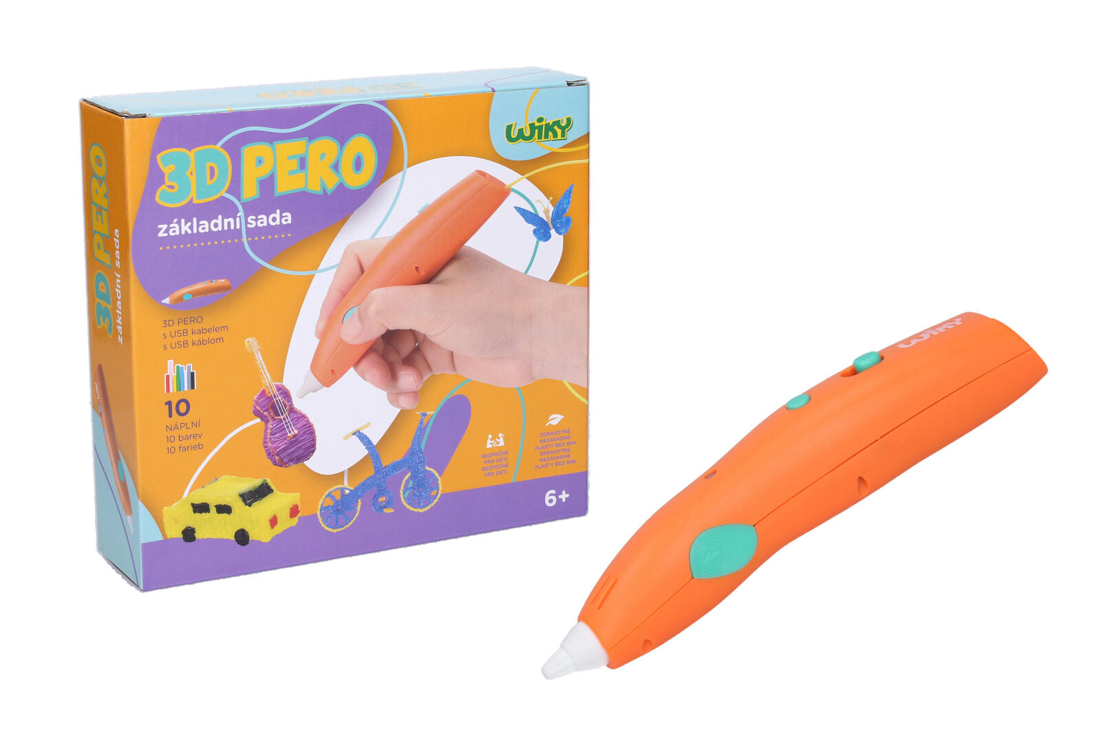 3D toll Wiky Orange alapkészlet 10 utántöltő 10 sablonnal