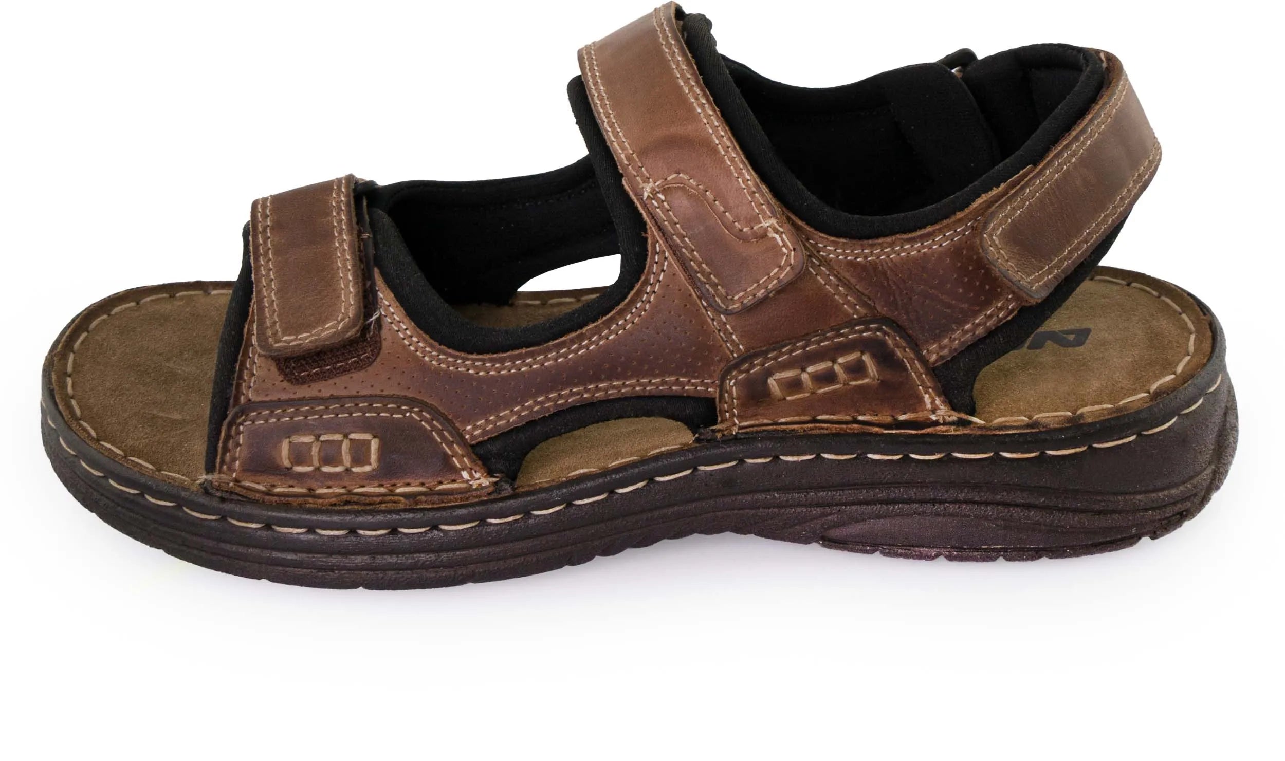 Leren herensandalen nell krijgt camelbruin 42
