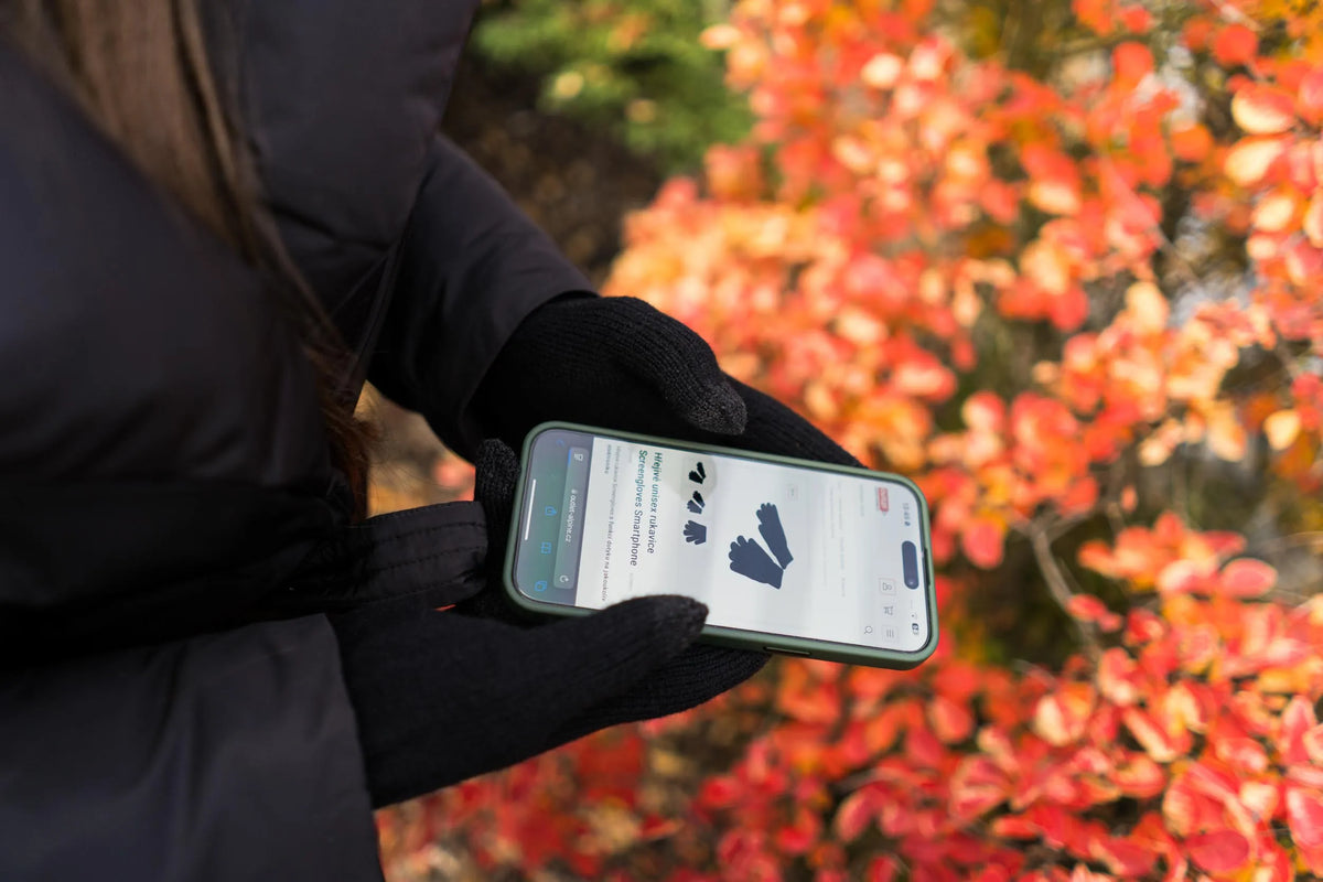 Guanti per schermo unisex caldi Guanti per smartphone Neri