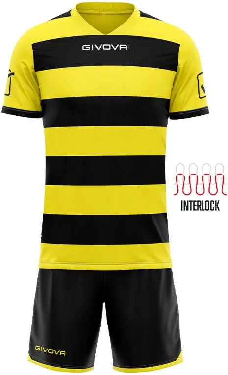Completo sportivo Givova Rugby Nero-giallo