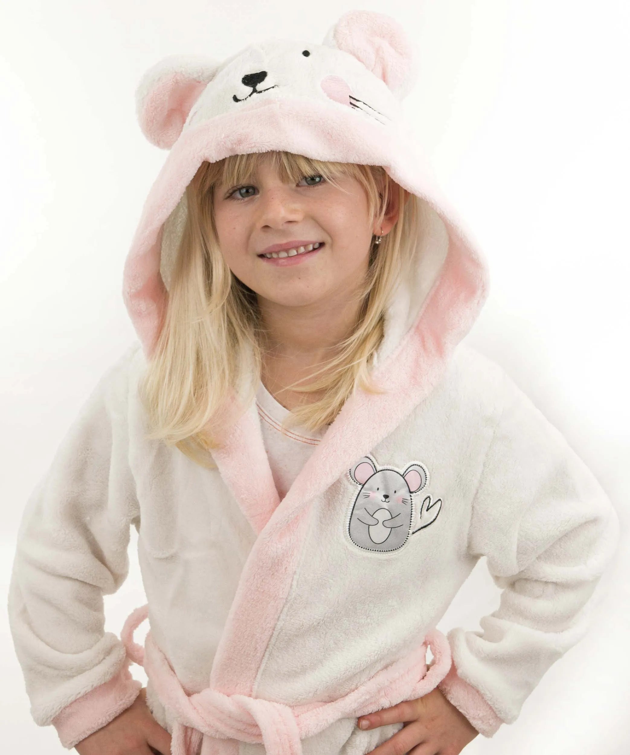 Kinderbadjassen Muis Grijs