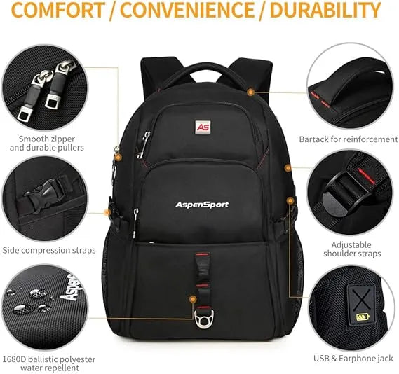 Batoh Aspensport Backpack 29 L Black