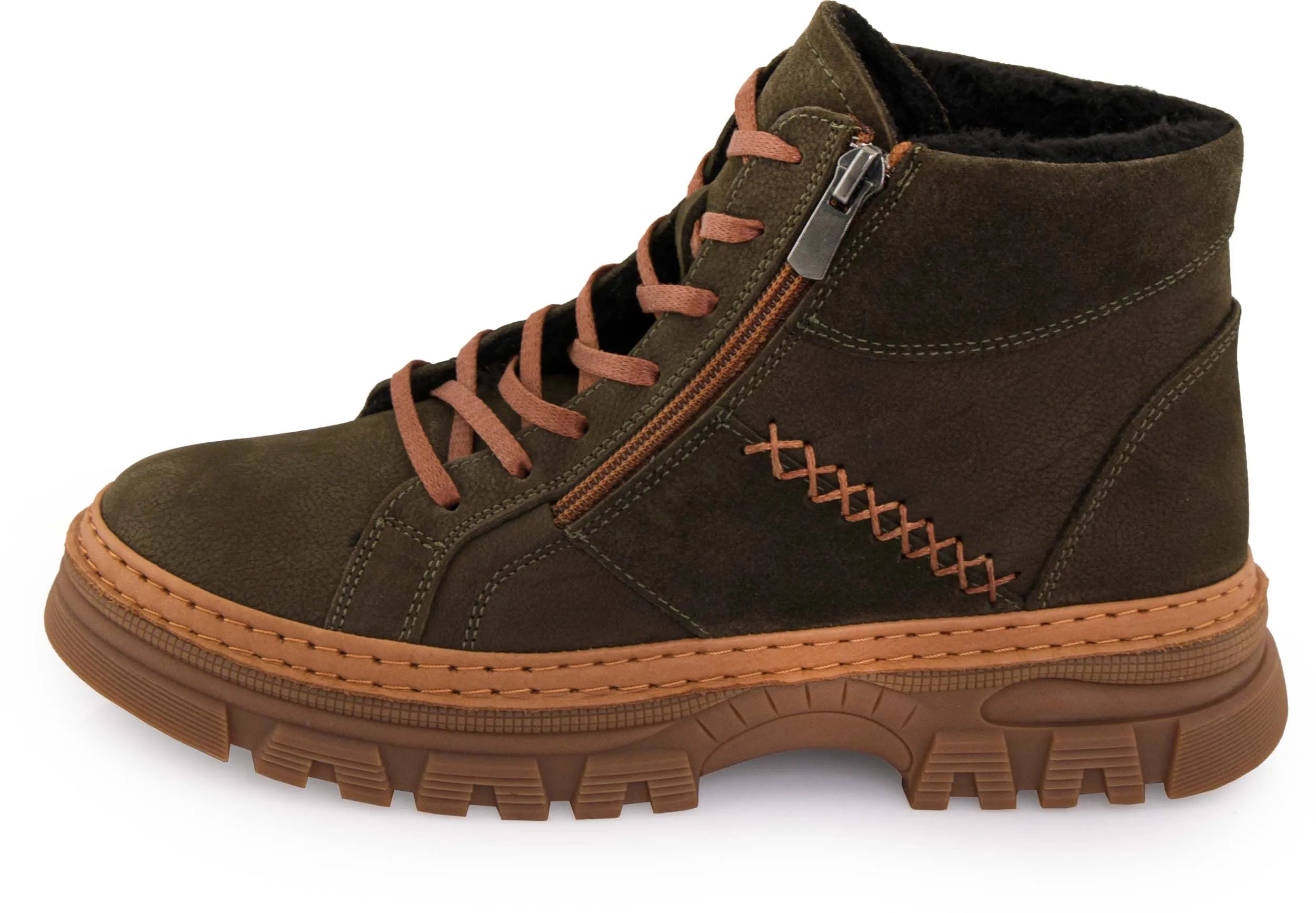 Damen-Winterstiefel aus Leder Nell 207 Khaki Khaki 38