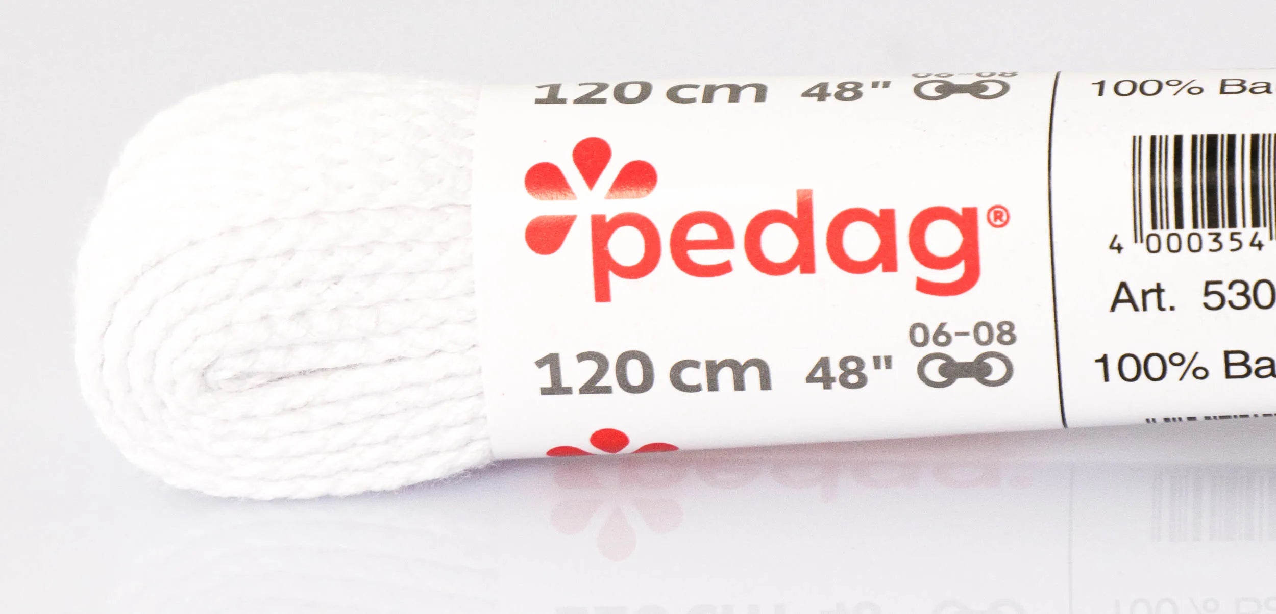 Sznurowadła Pedag Płaskie Szerokie 120 cm Białe