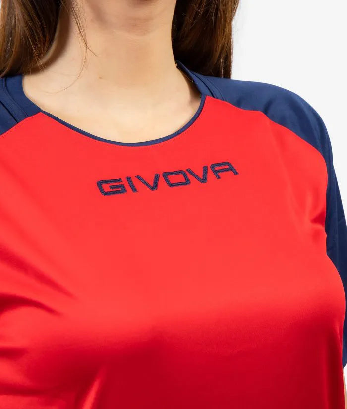Sport-T-Shirt Givova Capo Rot-Marinerot 2xl