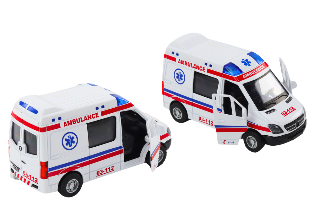 Ambulancia Ambulancia 1:32 Otváranie dverí Svetlá Zvuk jazdy Biela