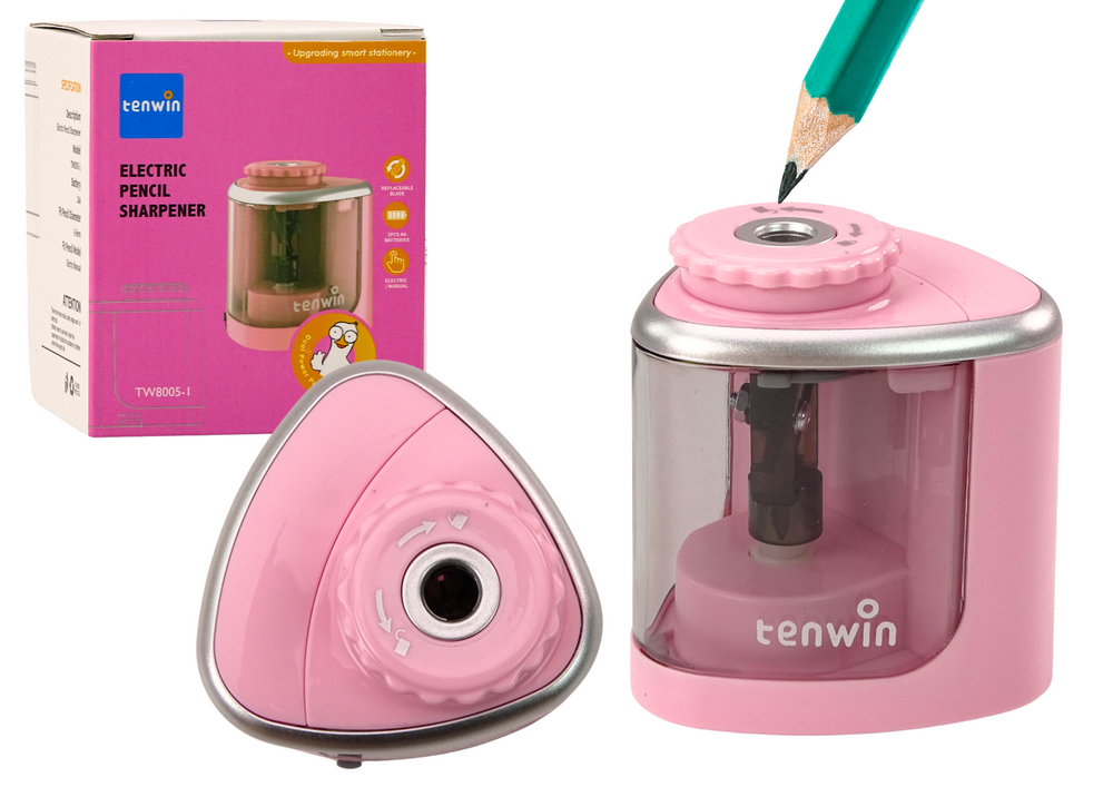 Electric Pink Sharpener For Crayons And Pencils 6-8 Mm