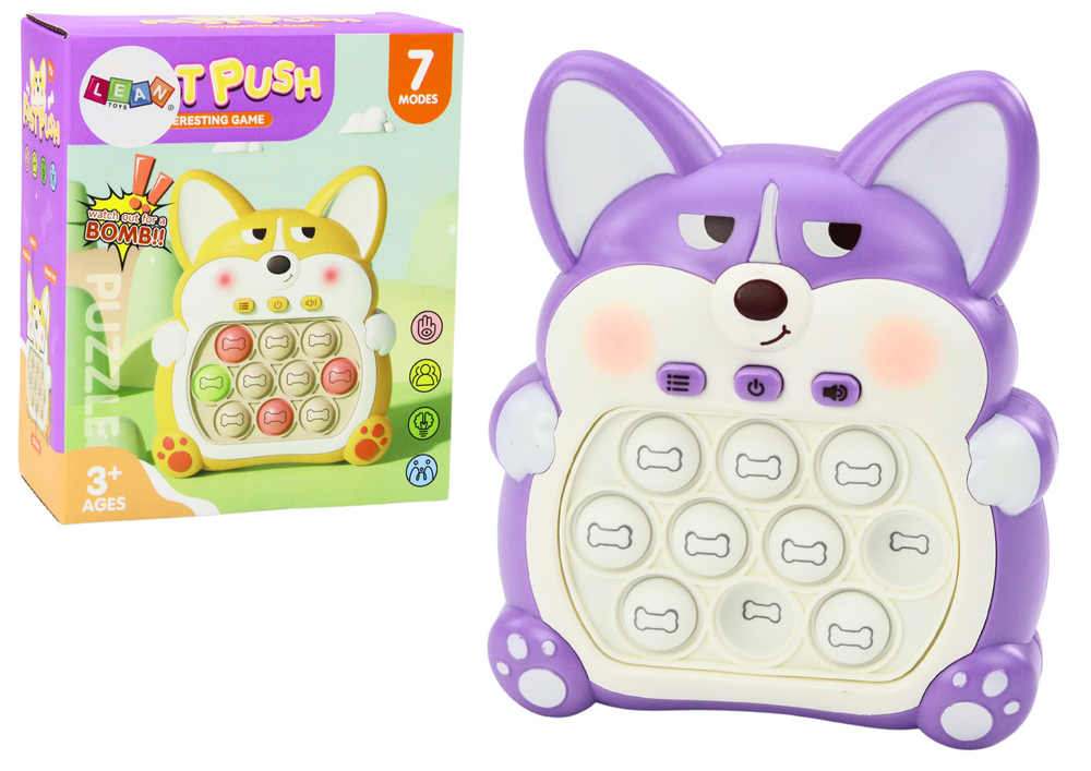 Arcade Game Console Pop-it Lisek 7 Game Modes Purple