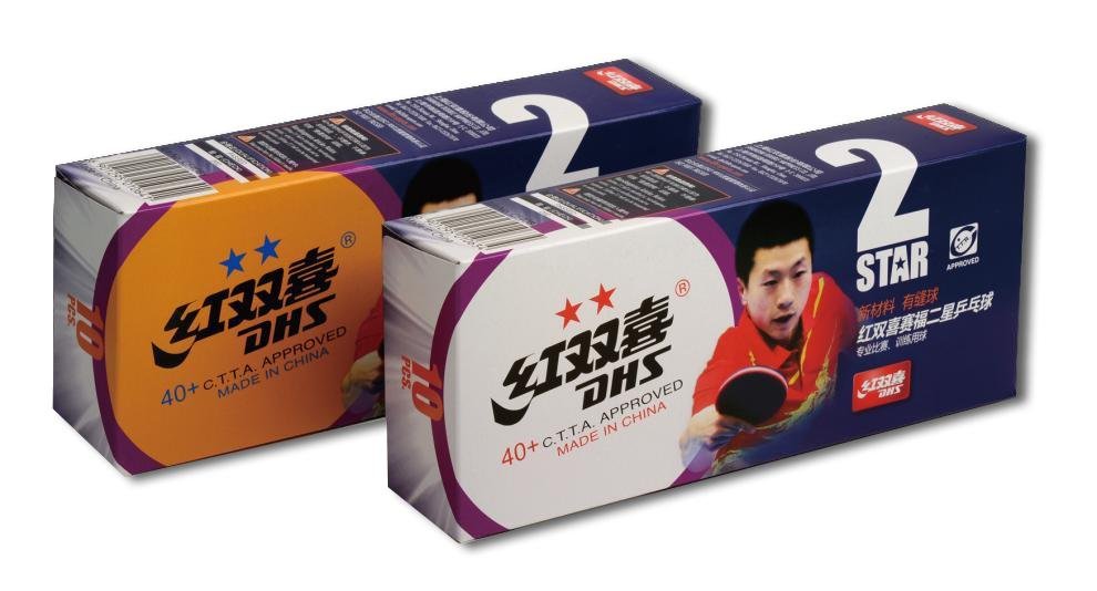 Dhs** Palline da ping pong da 40 mm senza cellule, confezione da 10 pezzi, giallo ambra