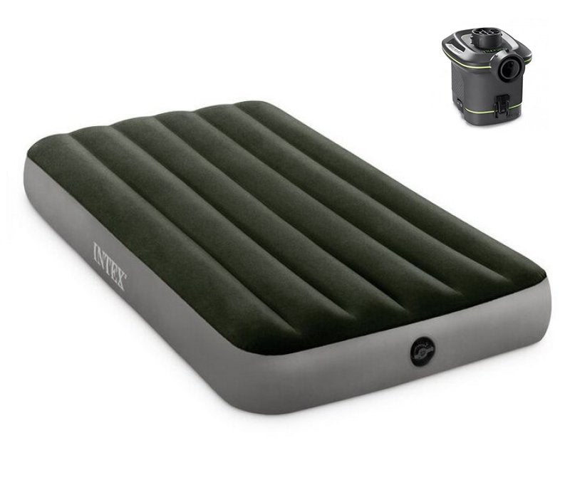 Intex 64777 Prestige Downy Twin Luftmatratze + tragbare Pumpe