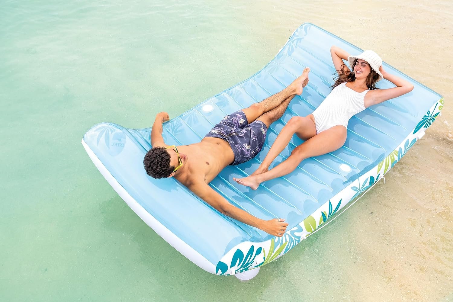 Nadmuchiwany leżak Tropical Canopy Lounge Intex 56294 Biały/niebieski